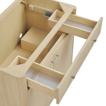 James Martin Vanities Gracyn 36" Coastal Driftwood Single Vanity With 3cm White Zeus Quartz Widespread Top