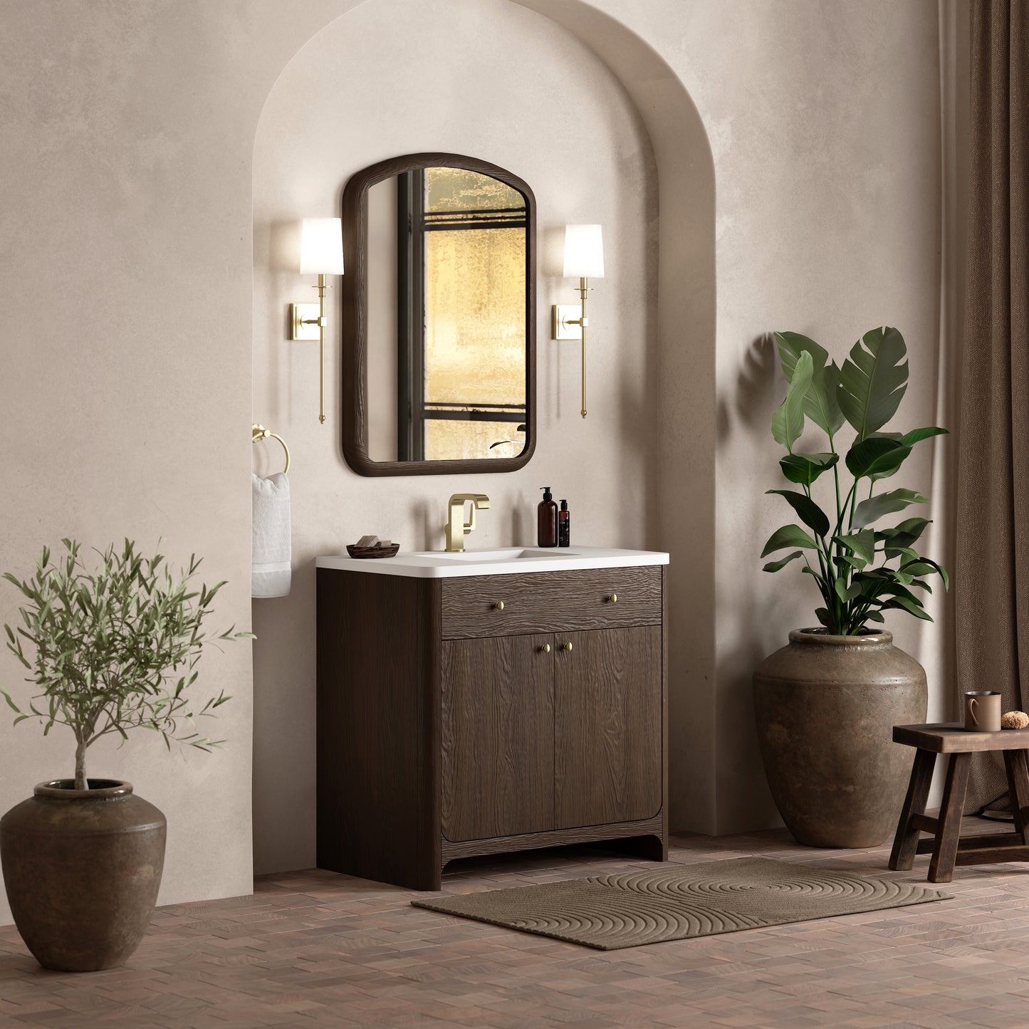 James Martin Vanities Gracyn 36" Sable Single Vanity With 3cm White Zeus Quartz Top