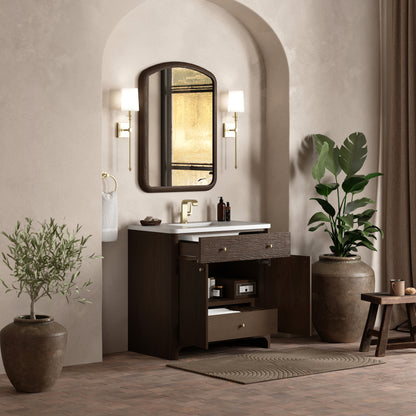 James Martin Vanities Gracyn 36" Sable Single Vanity With 3cm White Zeus Quartz Top