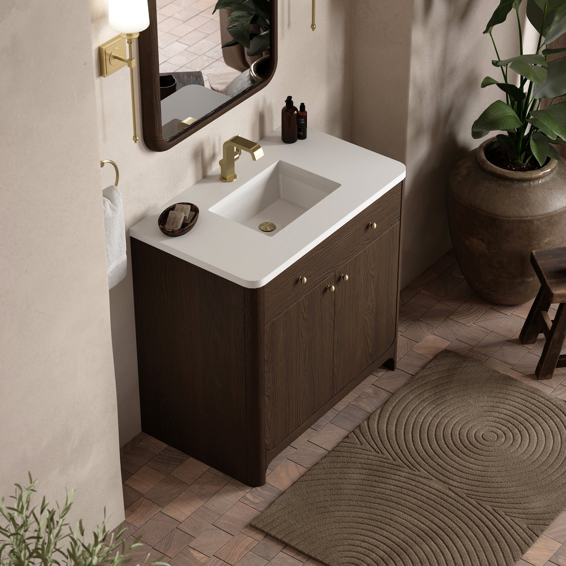 James Martin Vanities Gracyn 36" Sable Single Vanity With 3cm White Zeus Quartz Top