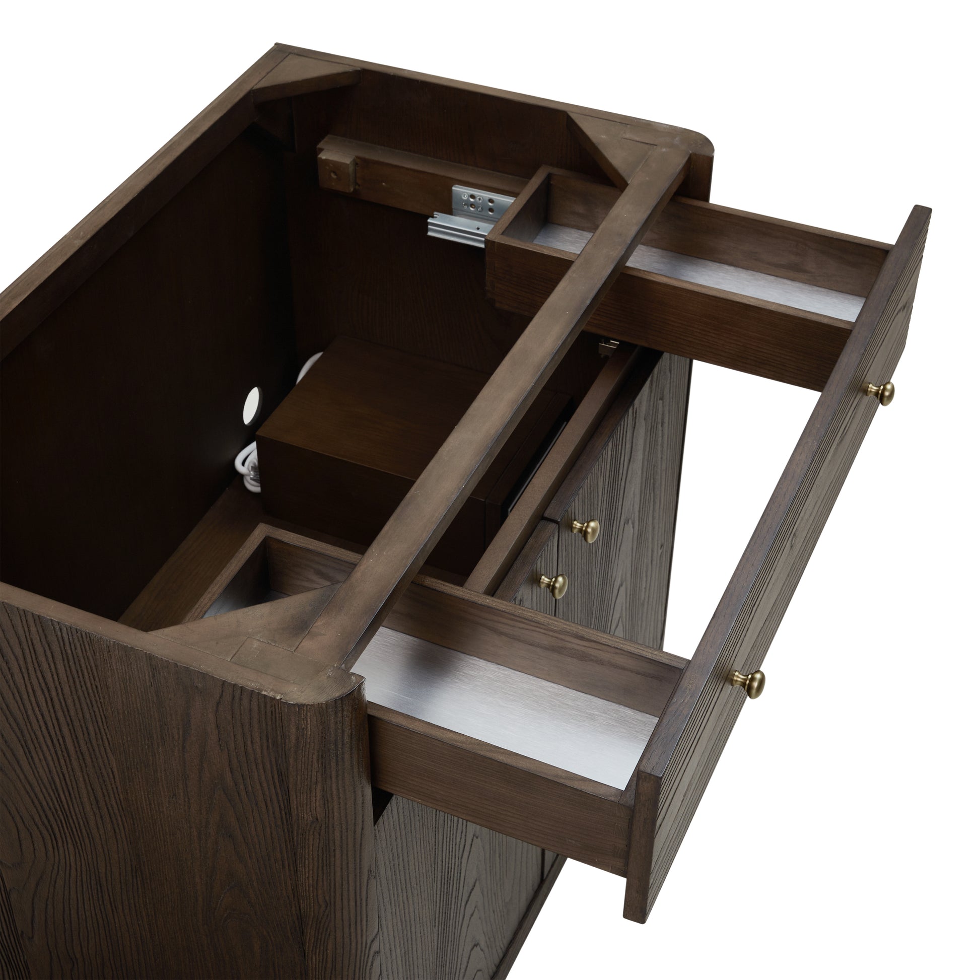 James Martin Vanities Gracyn 36" Sable Single Vanity With 3cm White Zeus Quartz Widespread Top