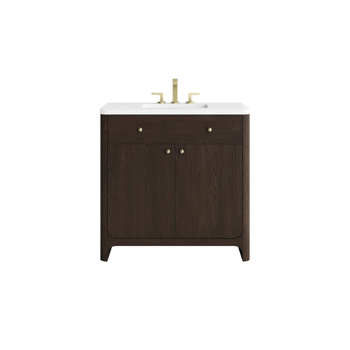 James Martin Vanities Gracyn 36" Sable Single Vanity With 3cm White Zeus Quartz Widespread Top