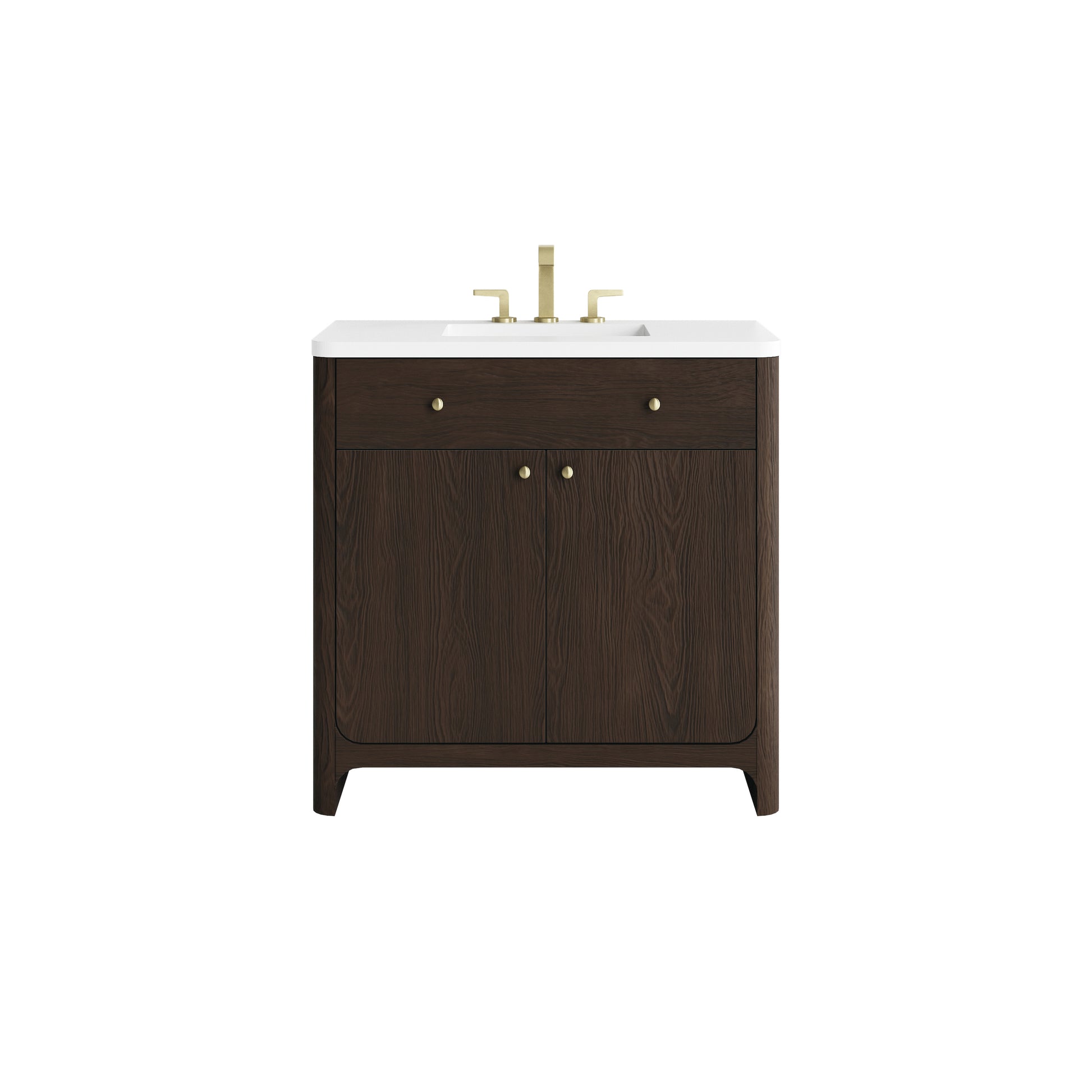 James Martin Vanities Gracyn 36" Sable Single Vanity With 3cm White Zeus Quartz Widespread Top