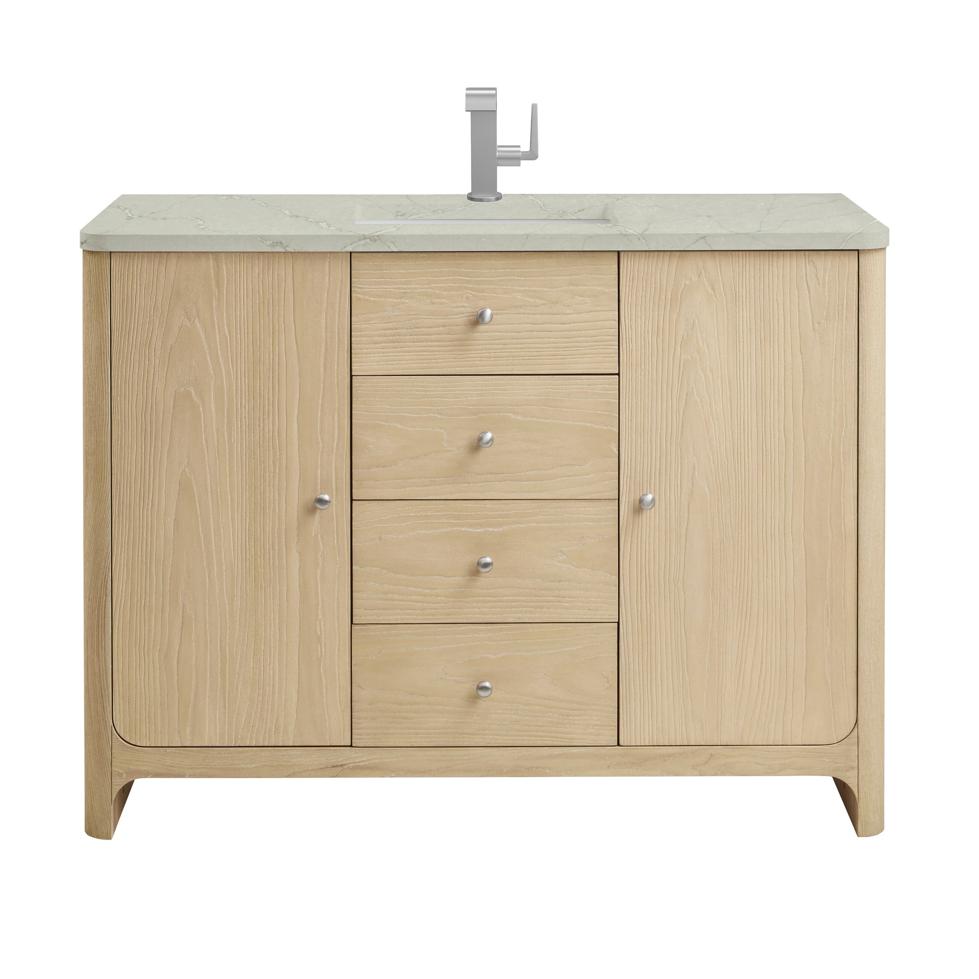 James Martin Vanities Gracyn 48" Coastal Driftwood Single Vanity With 3cm Victorian Silver Quartz Top