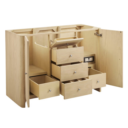 James Martin Vanities Gracyn 48" Coastal Driftwood Single Vanity With 3cm Victorian Silver Silestone Top With FreePower Wireless Charger