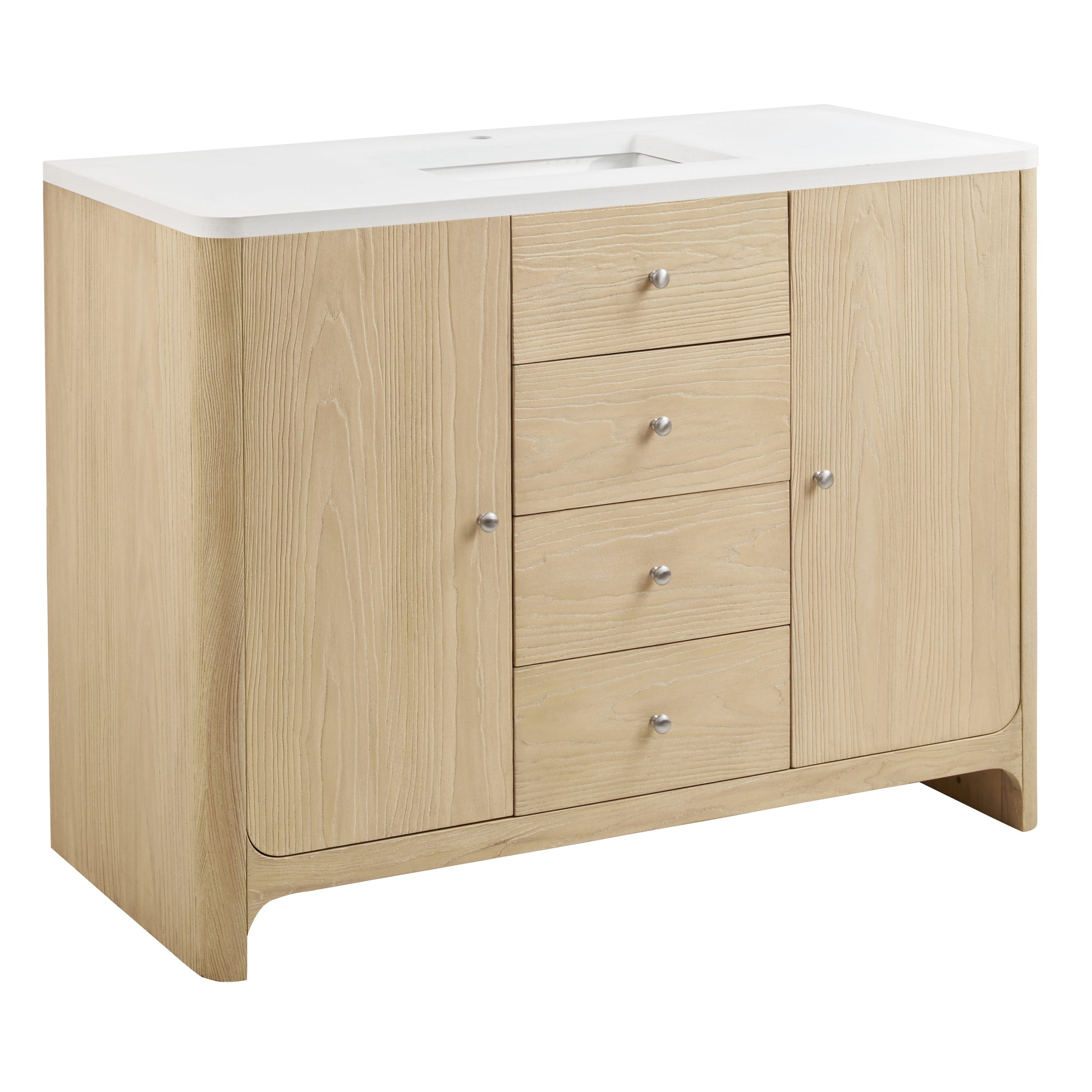 James Martin Vanities Gracyn 48" Coastal Driftwood Single Vanity With 3cm White Zeus Quartz Top