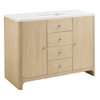 James Martin Vanities Gracyn 48" Coastal Driftwood Single Vanity With 3cm White Zeus Quartz Top