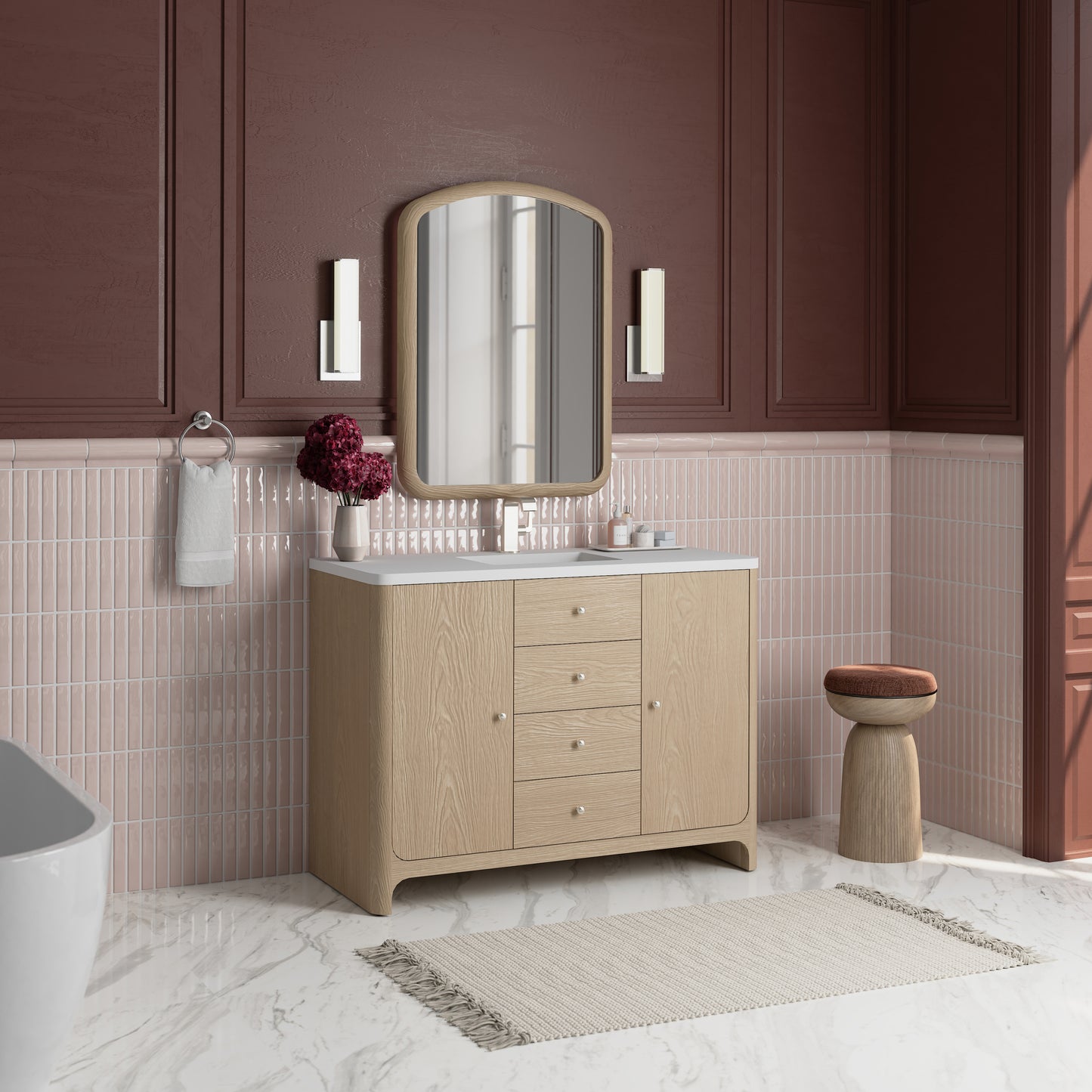 James Martin Vanities Gracyn 48" Coastal Driftwood Single Vanity With 3cm White Zeus Quartz Top