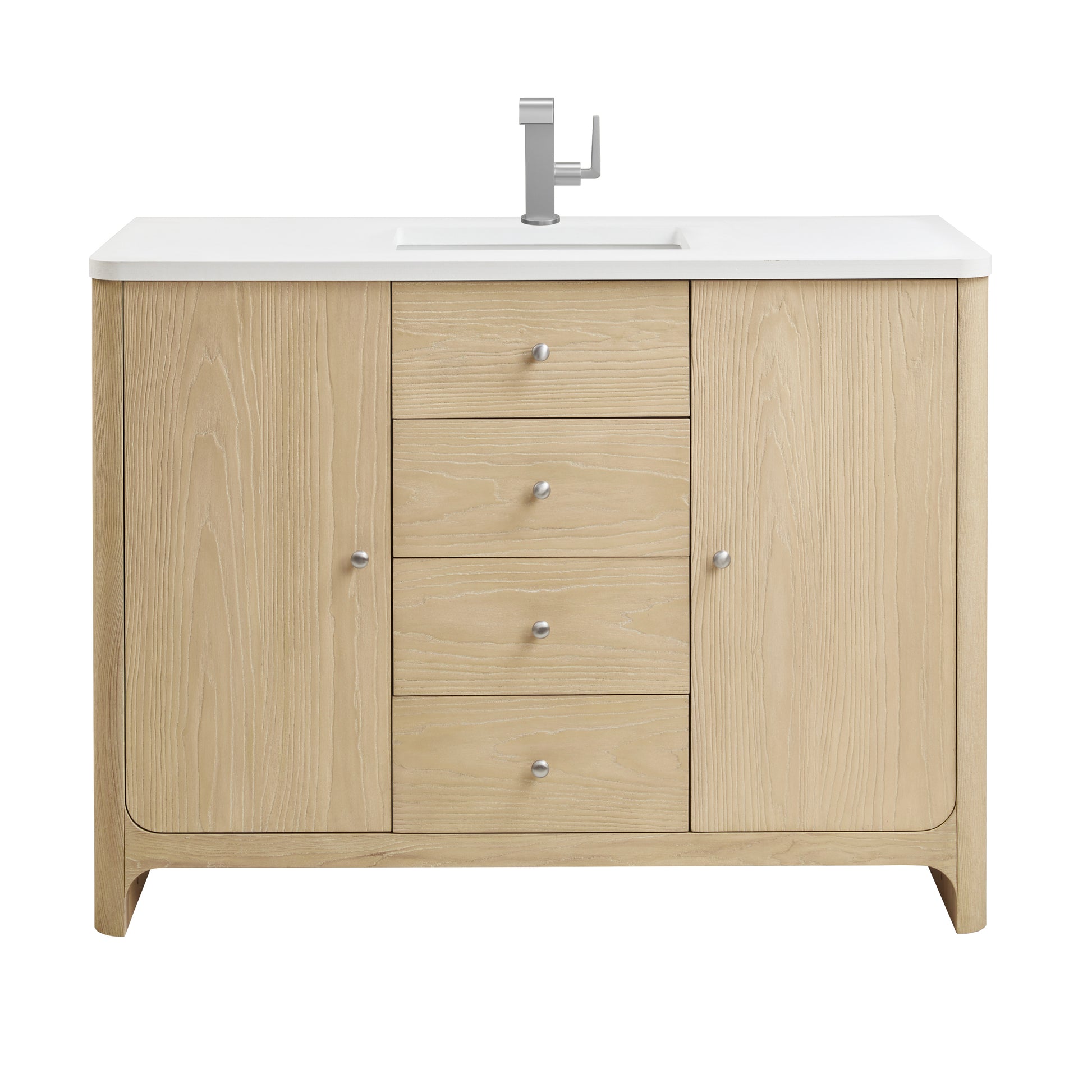 James Martin Vanities Gracyn 48" Coastal Driftwood Single Vanity With 3cm White Zeus Quartz Top