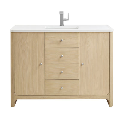 James Martin Vanities Gracyn 48" Coastal Driftwood Single Vanity With 3cm White Zeus Quartz Top