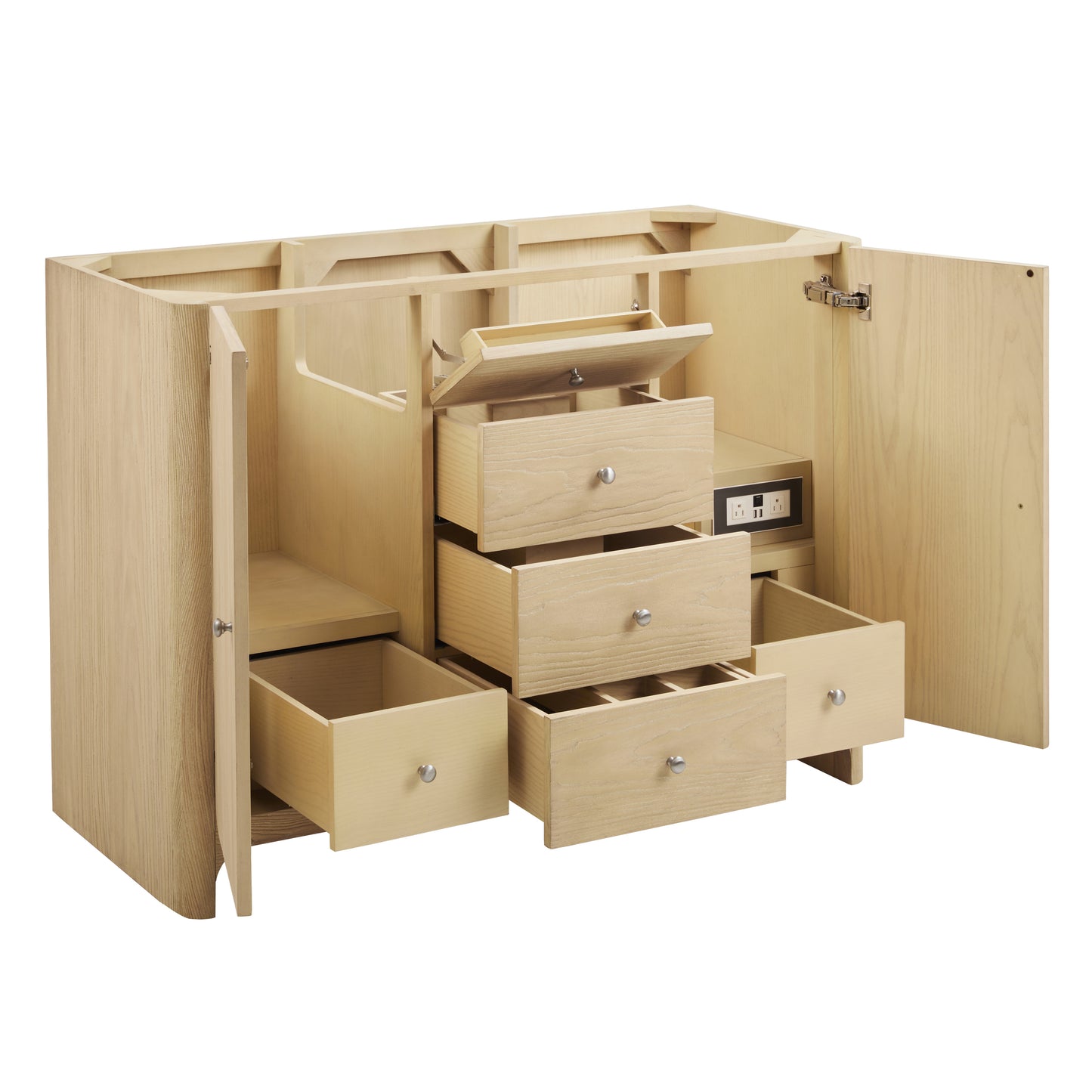 James Martin Vanities Gracyn 48" Coastal Driftwood Single Vanity With 3cm White Zeus Quartz Widespread Top