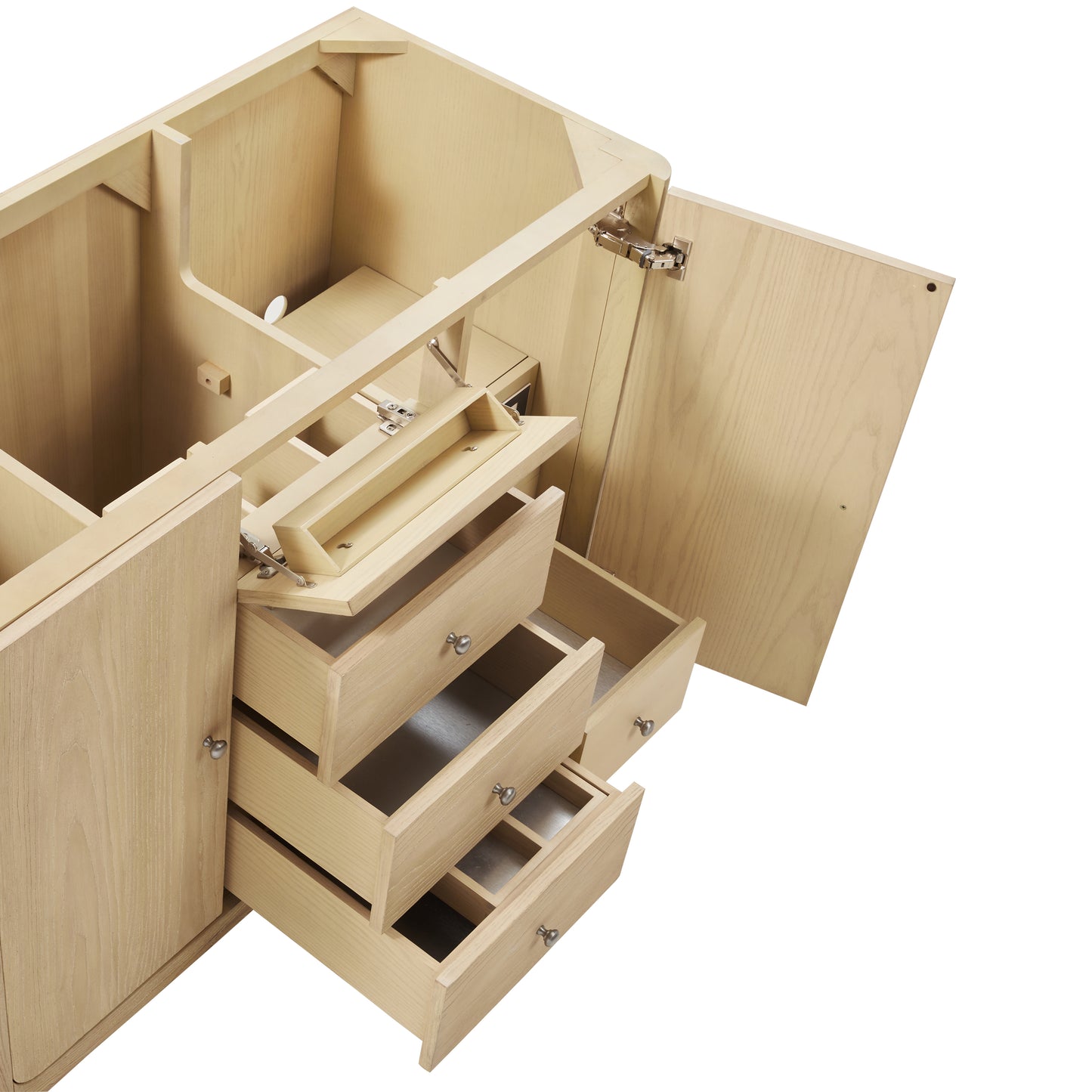 James Martin Vanities Gracyn 48" Coastal Driftwood Single Vanity With 3cm White Zeus Quartz Widespread Top