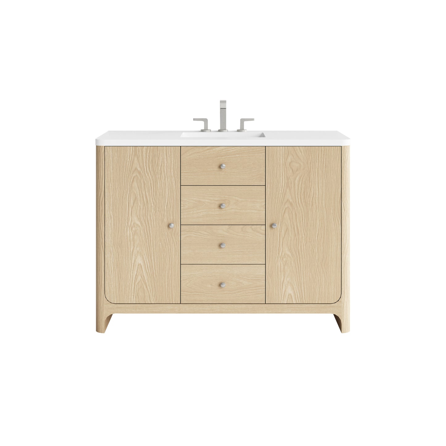 James Martin Vanities Gracyn 48" Coastal Driftwood Single Vanity With 3cm White Zeus Quartz Widespread Top