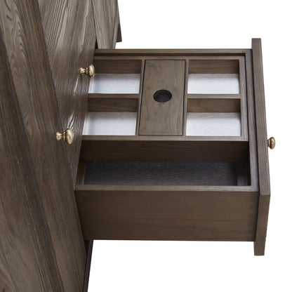 James Martin Vanities Gracyn 48" Sable Single Vanity With 3cm Victorian Silver Quartz Widespread Top