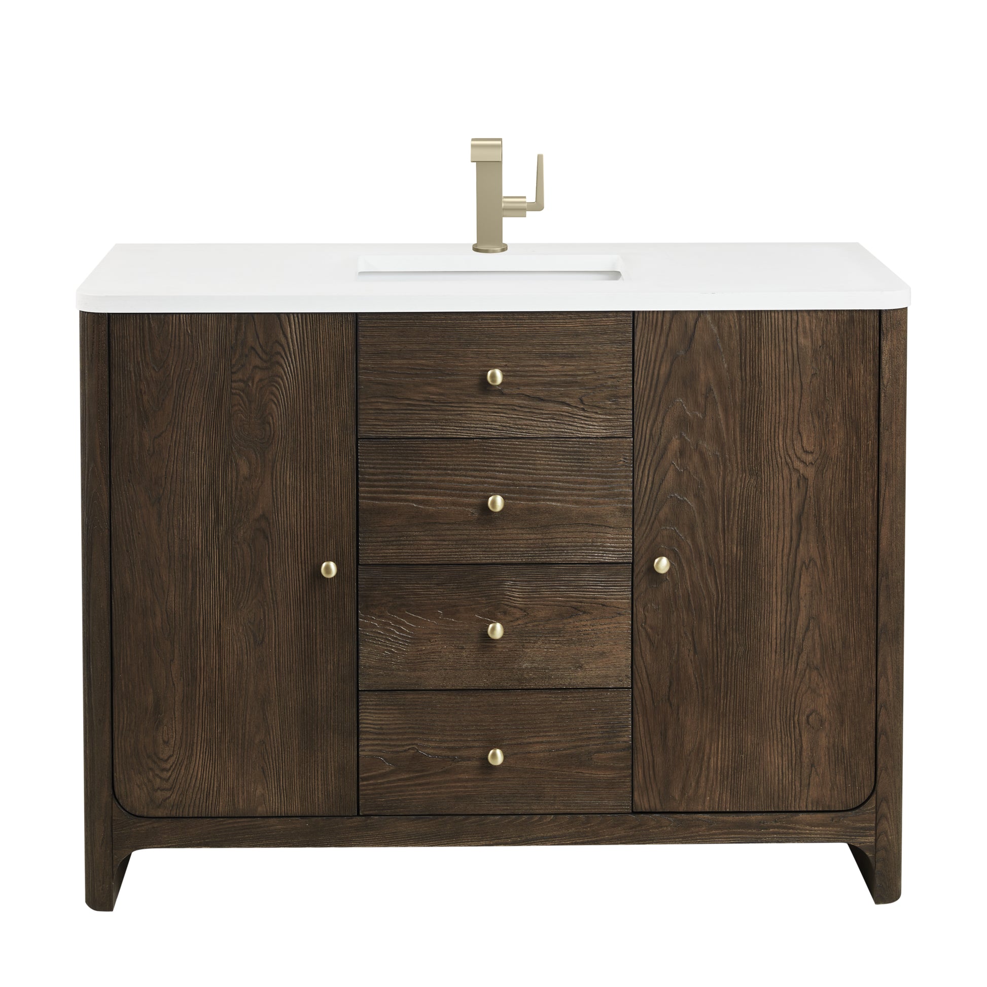 James Martin Vanities Gracyn 48" Sable Single Vanity With 3cm White Zeus Quartz Top