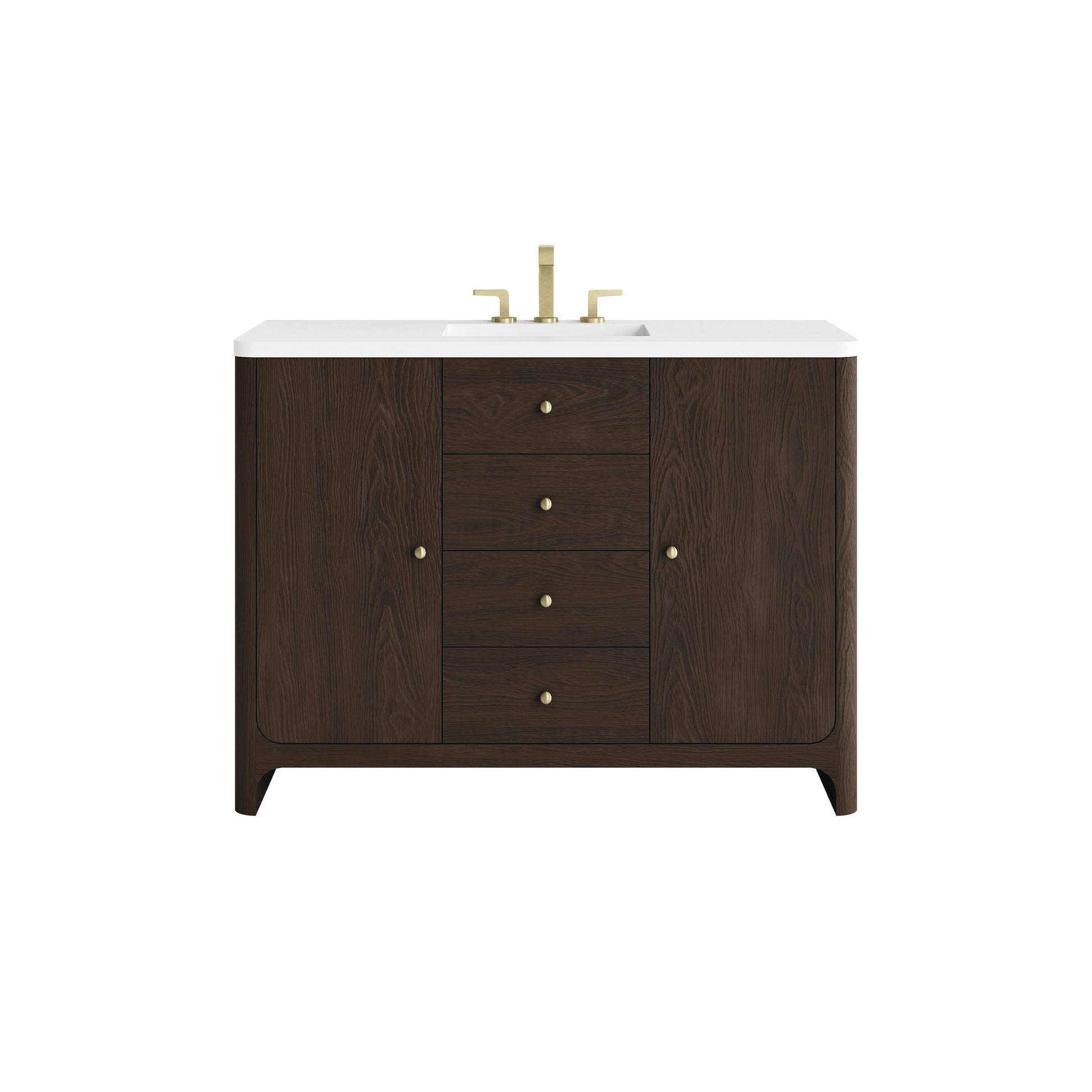 James Martin Vanities Gracyn 48" Sable Single Vanity With 3cm White Zeus Quartz Widespread Top