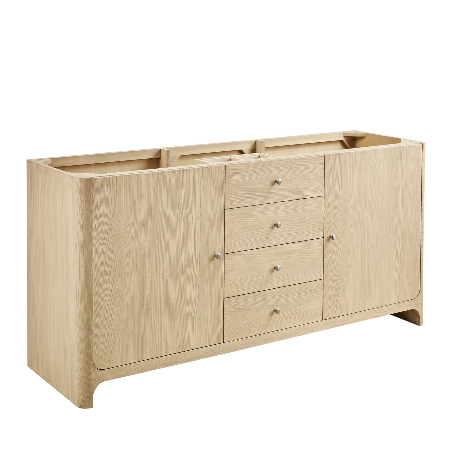 James Martin Vanities Gracyn 72" Coastal Driftwood Double Vanity With 3cm Victorian Silver Quartz Top