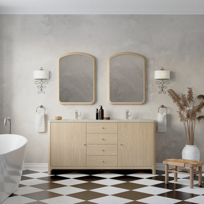 James Martin Vanities Gracyn 72" Coastal Driftwood Double Vanity With 3cm Victorian Silver Quartz Top