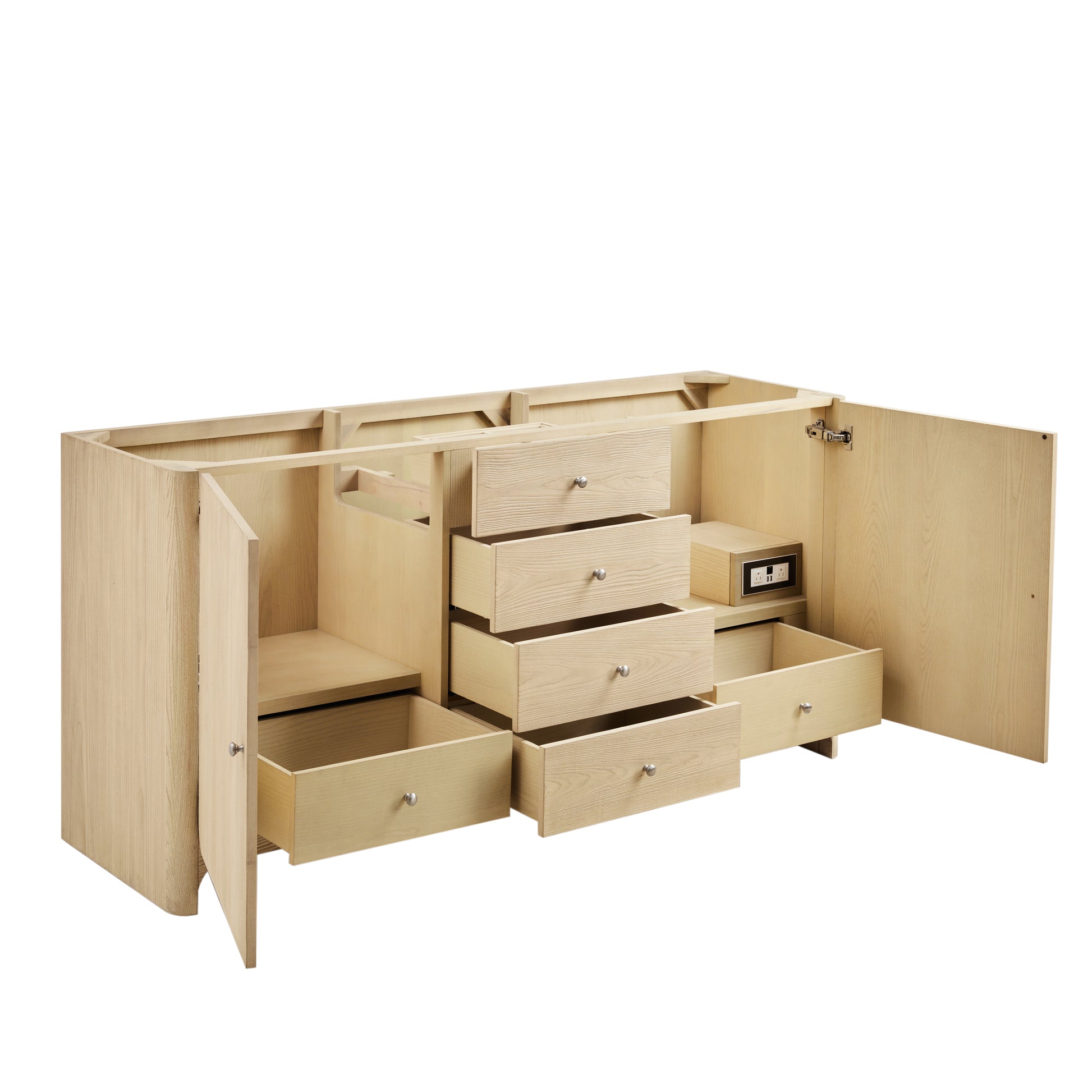 James Martin Vanities Gracyn 72" Coastal Driftwood Double Vanity With 3cm Victorian Silver Quartz Top