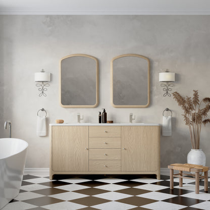 James Martin Vanities Gracyn 72" Coastal Driftwood Double Vanity With 3cm White Zeus Quartz Top