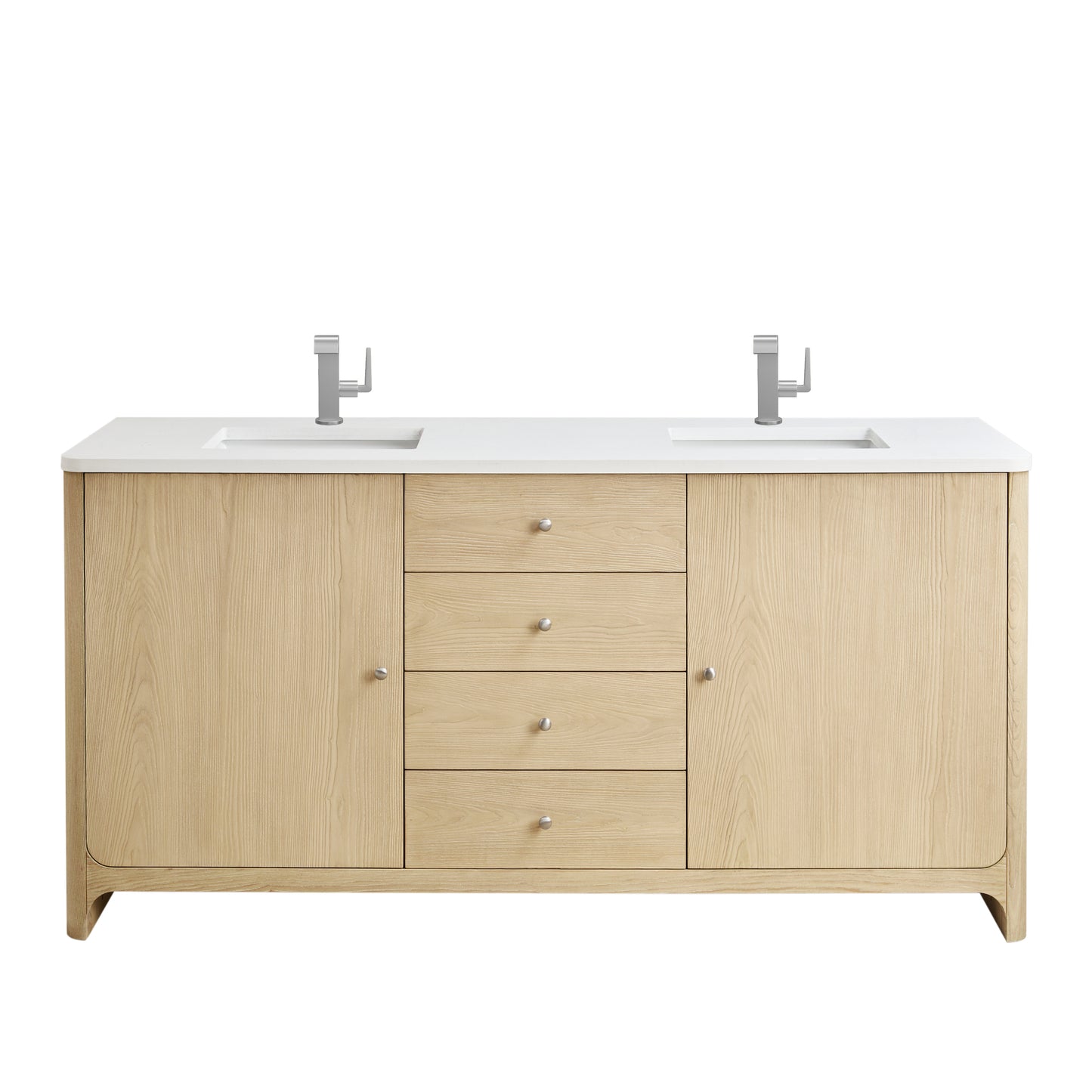 James Martin Vanities Gracyn 72" Coastal Driftwood Double Vanity With 3cm White Zeus Quartz Top
