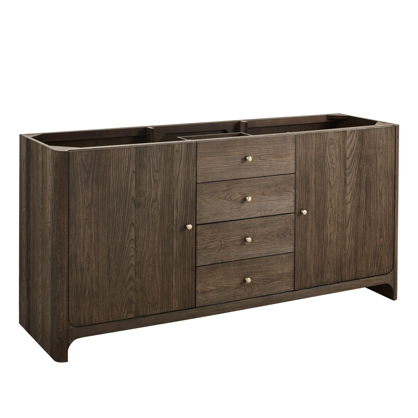 James Martin Vanities Gracyn 72" Sable Double Vanity With 3cm White Zeus Quartz Top