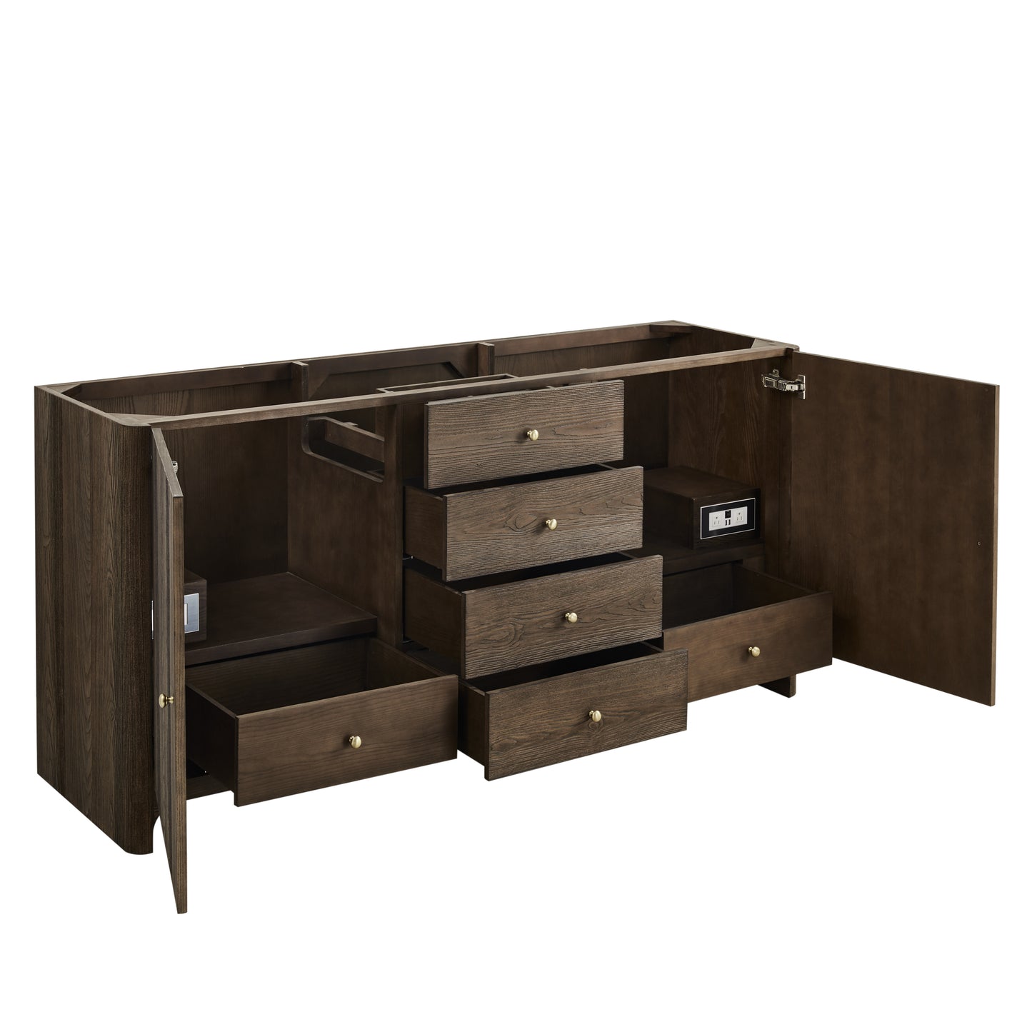 James Martin Vanities Gracyn 72" Sable Double Vanity With 3cm White Zeus Quartz Widespread Top