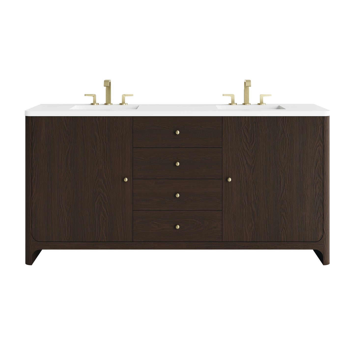 James Martin Vanities Gracyn 72" Sable Double Vanity With 3cm White Zeus Quartz Widespread Top