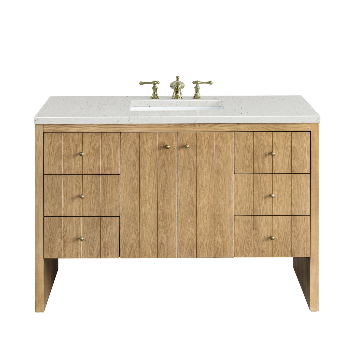 James Martin Vanities Hudson 48" Light Natural Oak Single Vanity With 3 cm Lime Delight Top