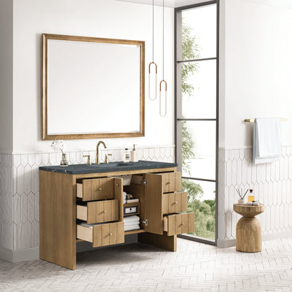 James Martin Vanities Hudson 48" Light Natural Oak Single Vanity With 3 cm Parisien Bleu Top