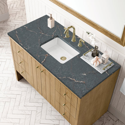 James Martin Vanities Hudson 48" Light Natural Oak Single Vanity With 3 cm Parisien Bleu Top