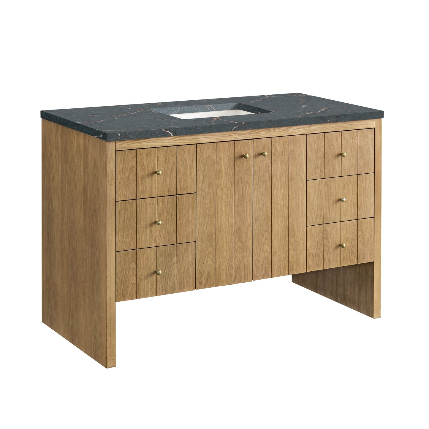 James Martin Vanities Hudson 48" Light Natural Oak Single Vanity With 3 cm Parisien Bleu Top