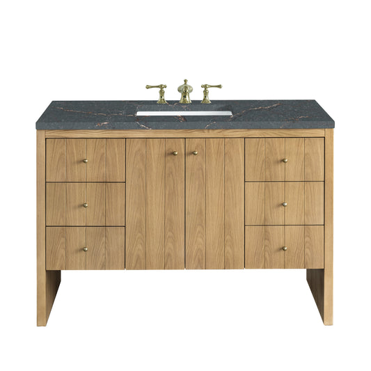 James Martin Vanities Hudson 48" Light Natural Oak Single Vanity With 3 cm Parisien Bleu Top