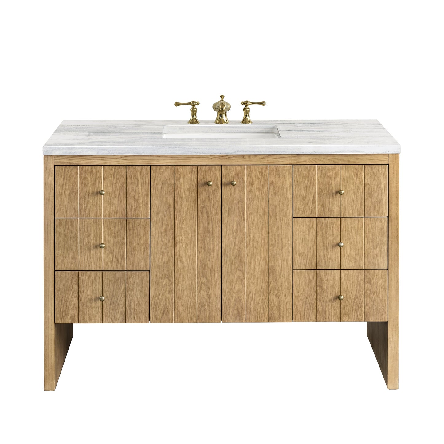 James Martin Vanities Hudson 48" Light Natural Oak Single Vanity With 3cm Arctic Fall Top