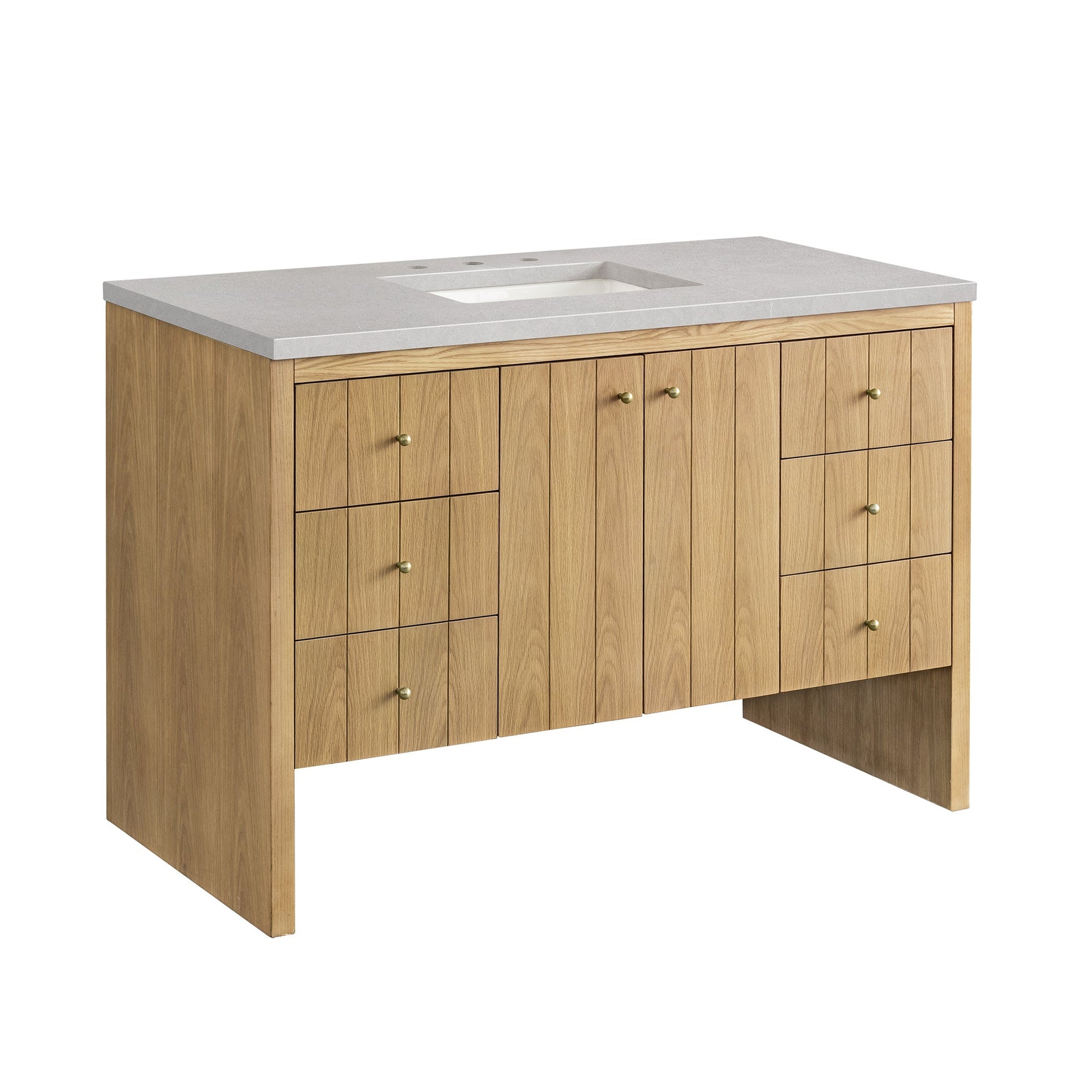 James Martin Vanities Hudson 48" Light Natural Oak Single Vanity With 3cm Eternal Serena Top