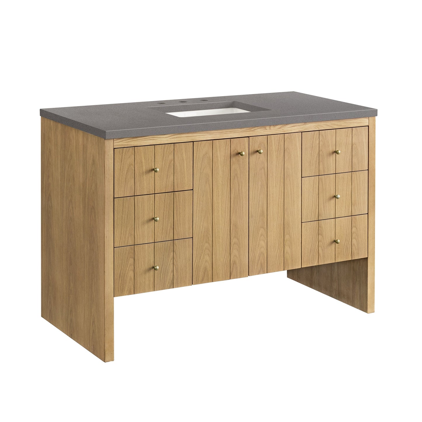 James Martin Vanities Hudson 48" Light Natural Oak Single Vanity With 3cm Grey Expo Top