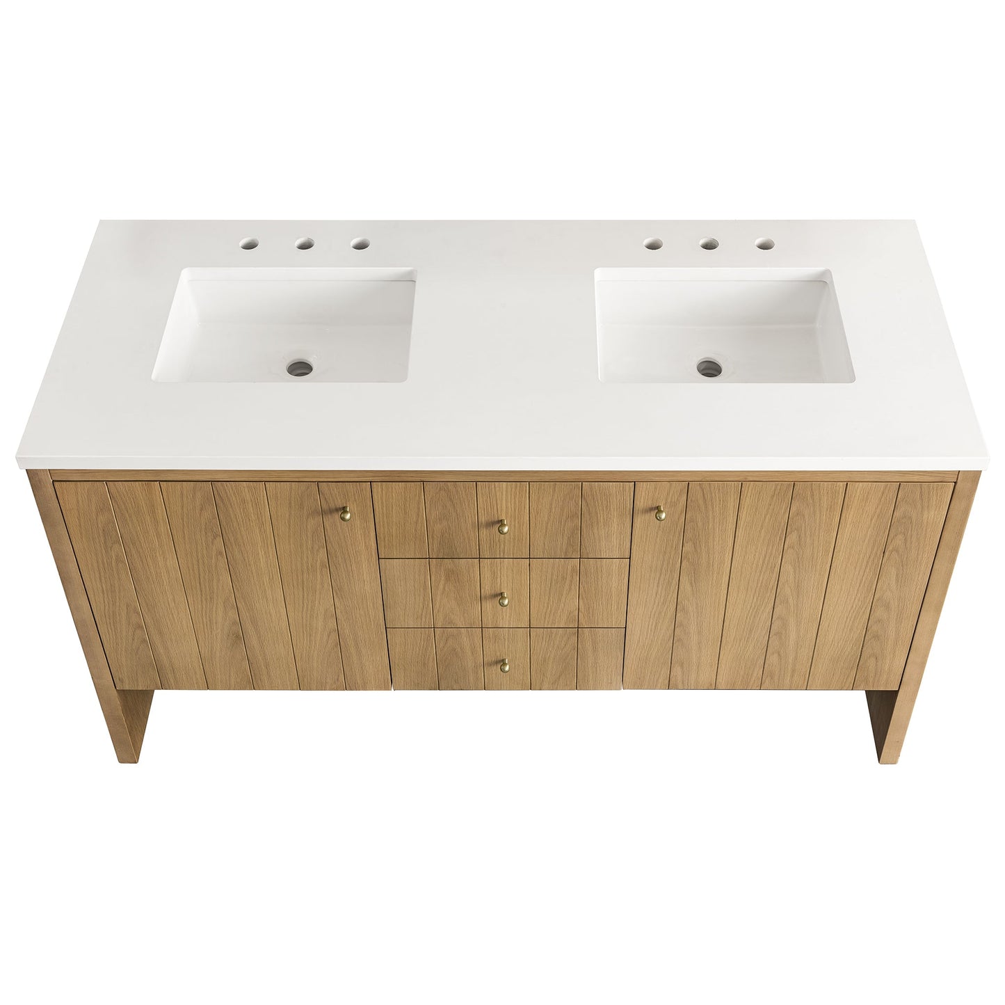 James Martin Vanities Hudson 60" Light Natural Oak Double Vanity