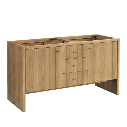 James Martin Vanities Hudson 60" Light Natural Oak Double Vanity