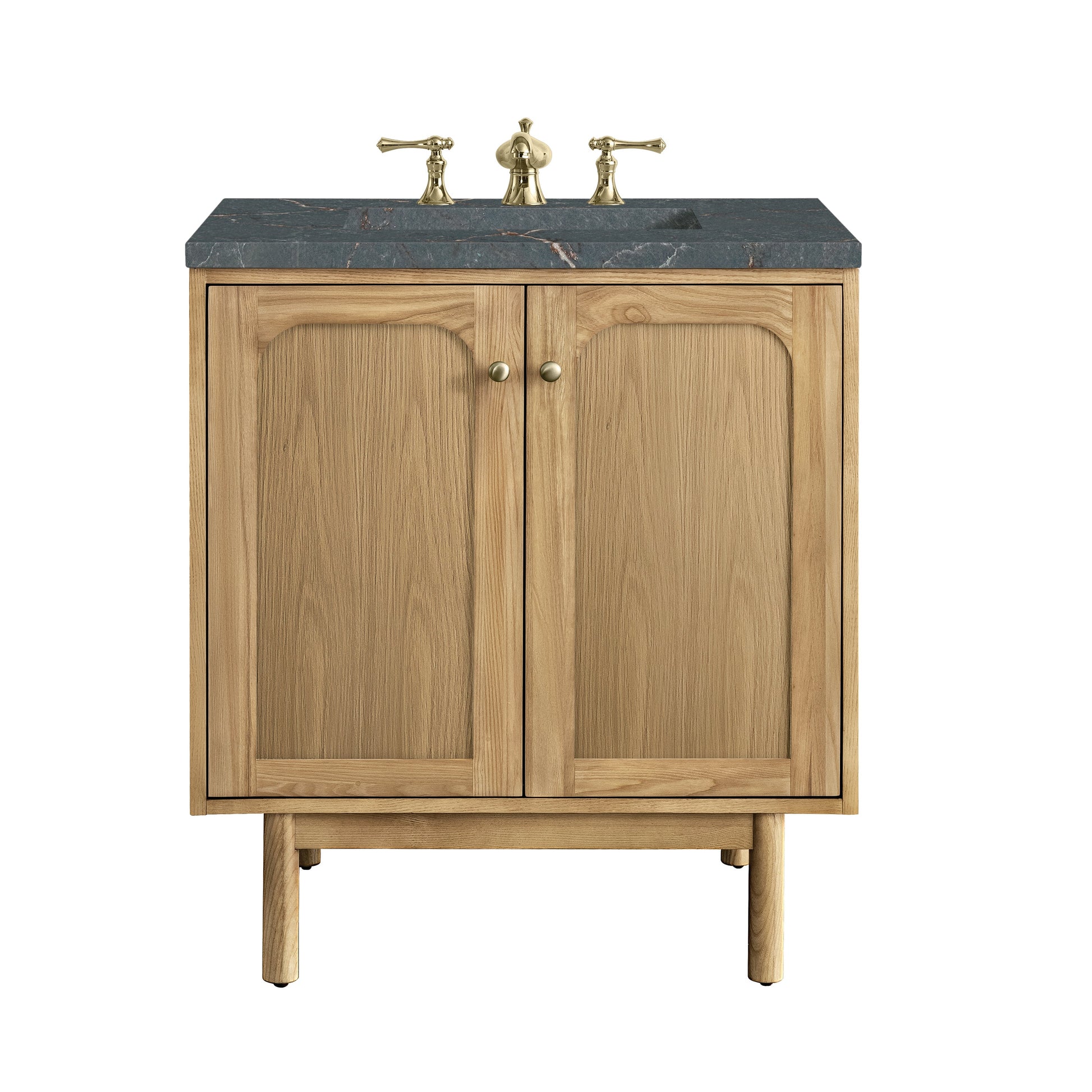 James Martin Vanities Laurent 30" Light Natural Oak Single Vanity With 3 cm Parisien Bleu Top