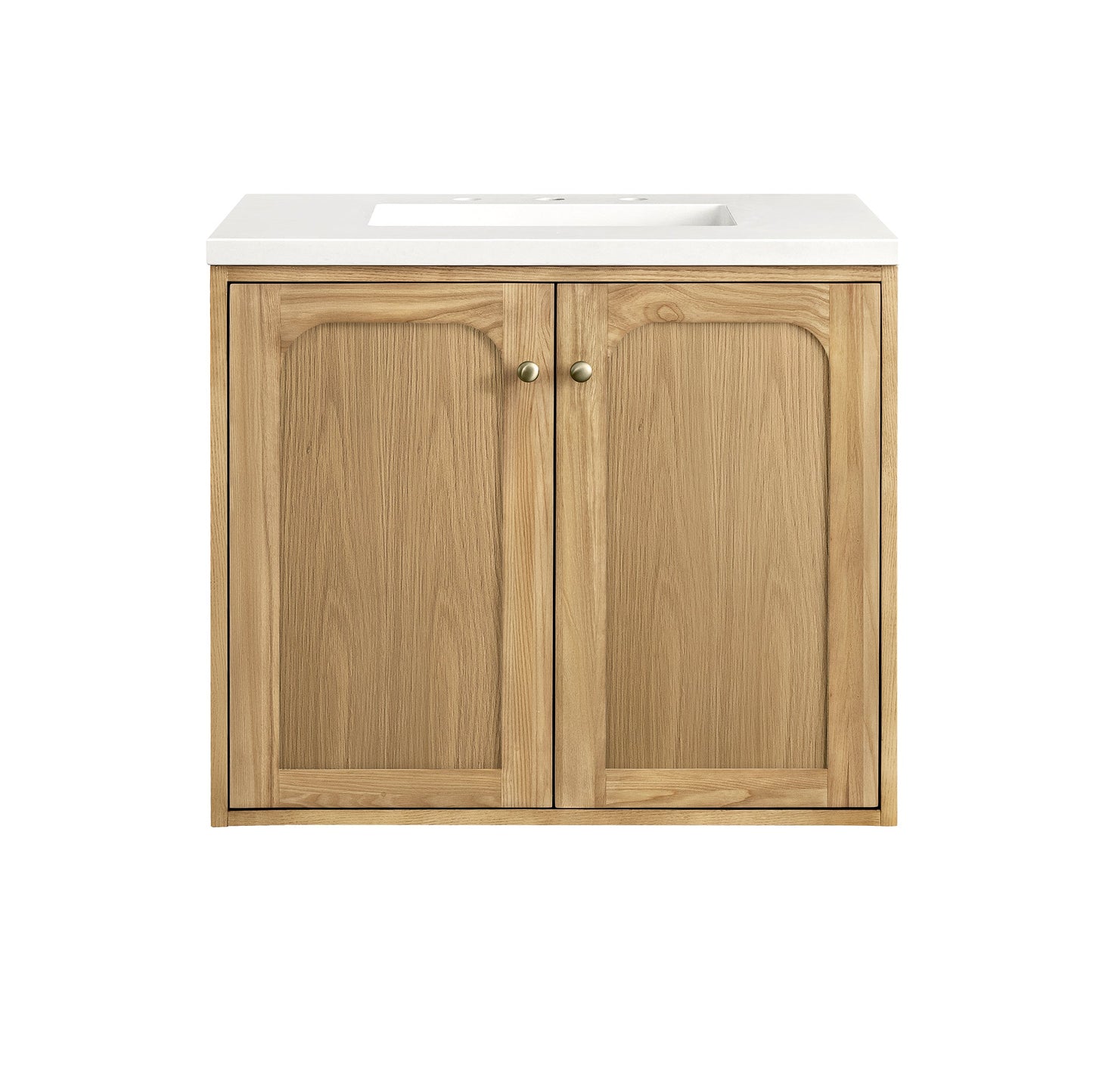 James Martin Vanities Laurent 30" Light Natural Oak Single Vanity With 3 cm White Zeus Top