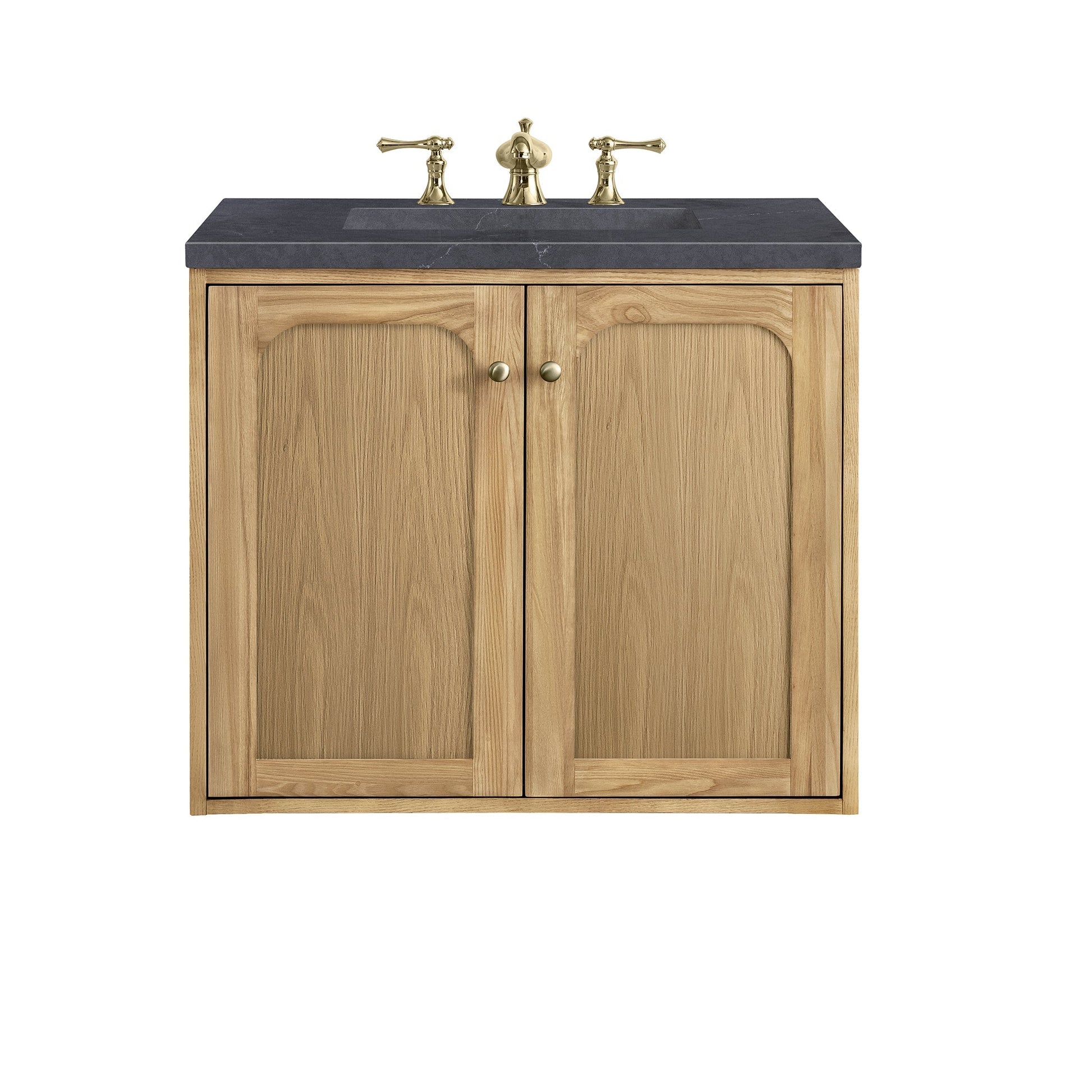 James Martin Vanities Laurent 30" Light Natural Oak Single Vanity With 3cm Charcoal Soapstone Top