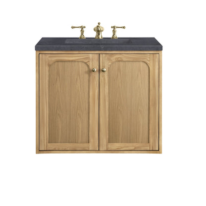 James Martin Vanities Laurent 30" Light Natural Oak Single Vanity With 3cm Charcoal Soapstone Top