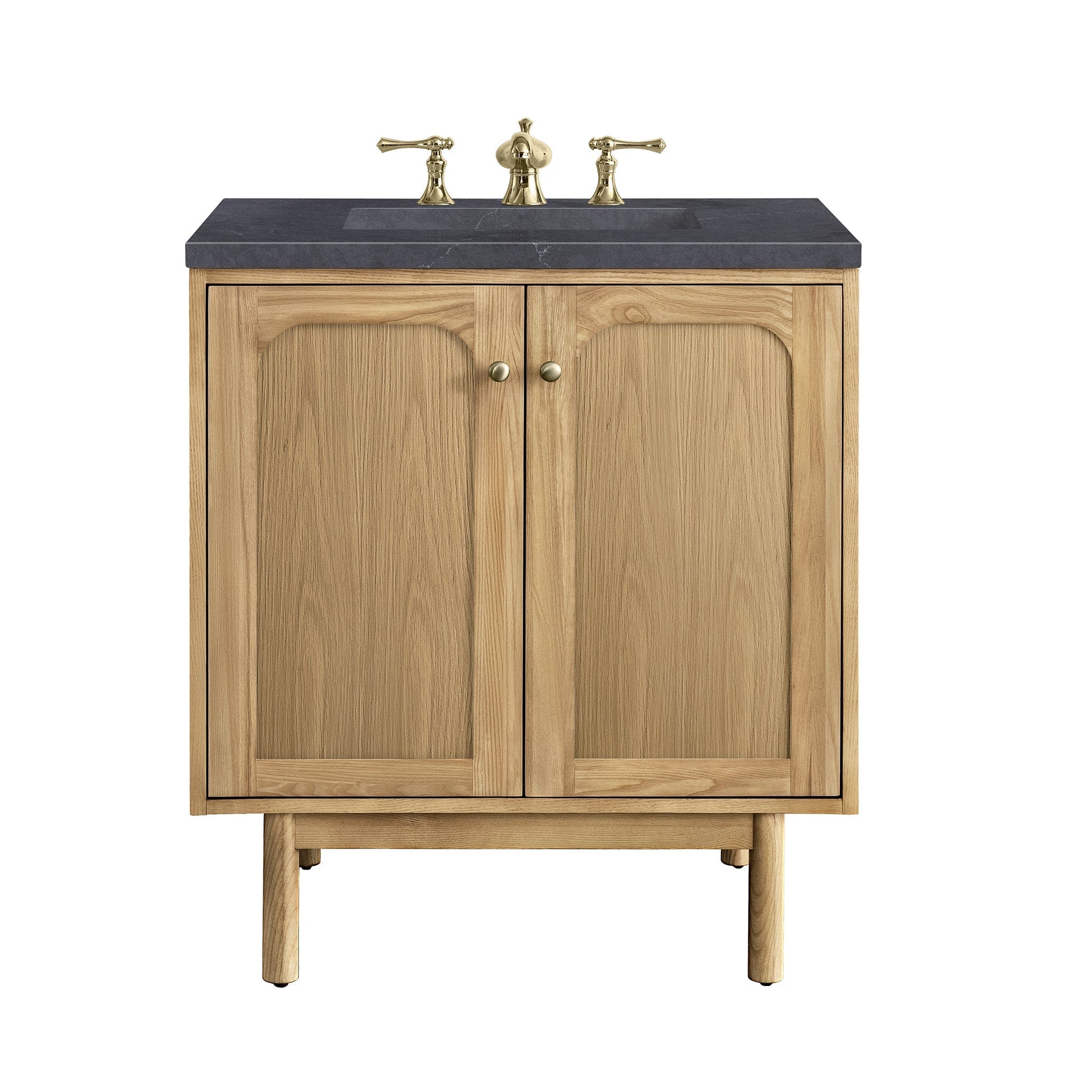 James Martin Vanities Laurent 30" Light Natural Oak Single Vanity With 3cm Charcoal Soapstone Top