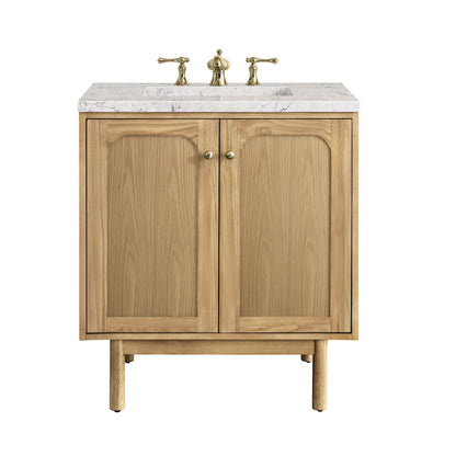 James Martin Vanities Laurent 30" Light Natural Oak Single Vanity With 3cm Eternal Jasmine Pearl Top