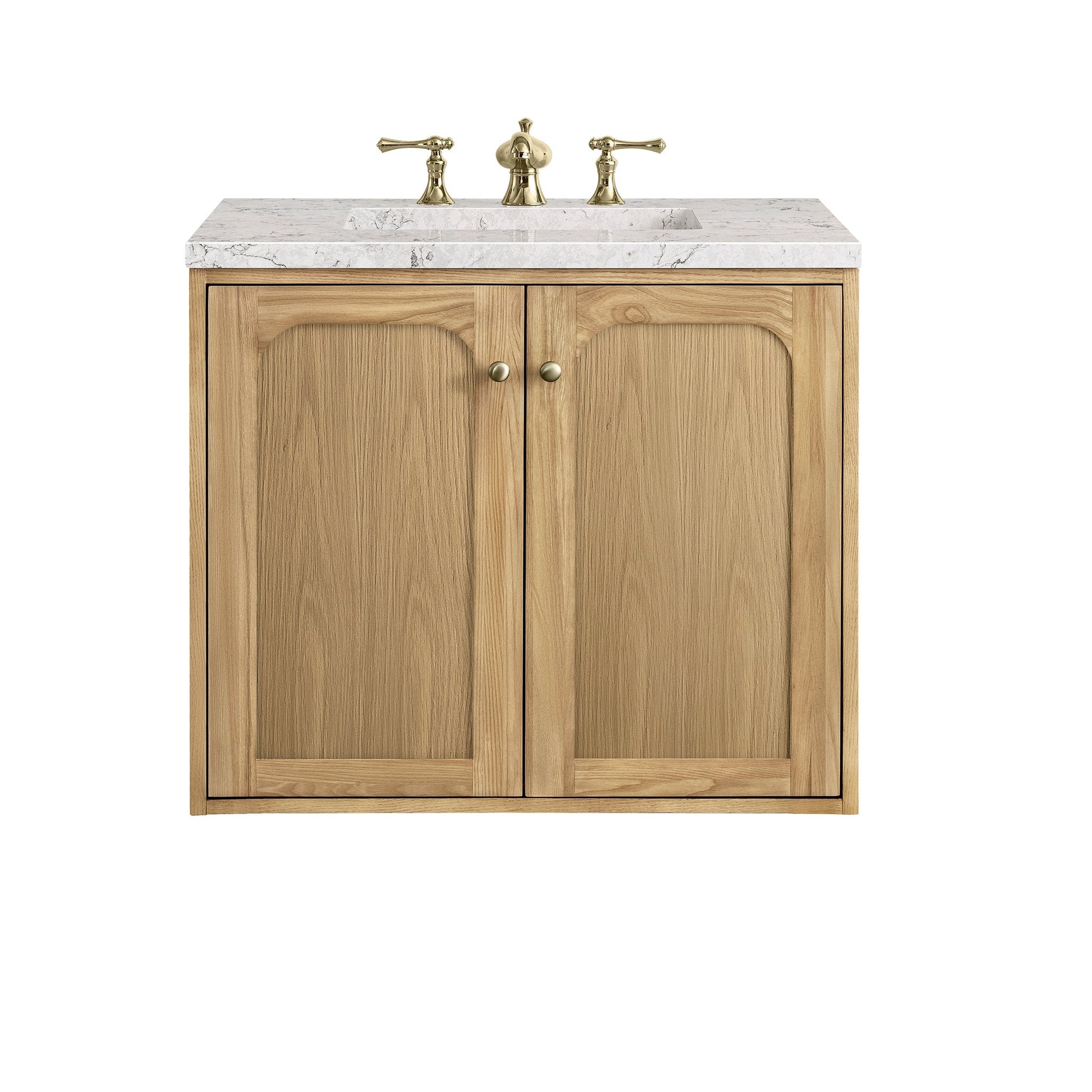 James Martin Vanities Laurent 30" Light Natural Oak Single Vanity With 3cm Eternal Marfil Top