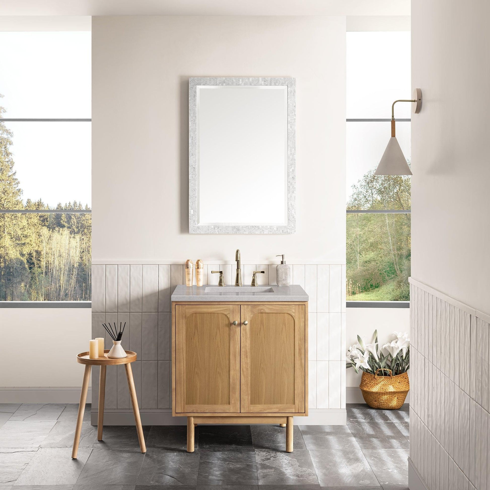 James Martin Vanities Laurent 30" Light Natural Oak Single Vanity With 3cm Eternal Serena Top