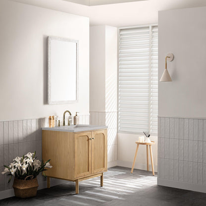 James Martin Vanities Laurent 30" Light Natural Oak Single Vanity With 3cm Eternal Serena Top