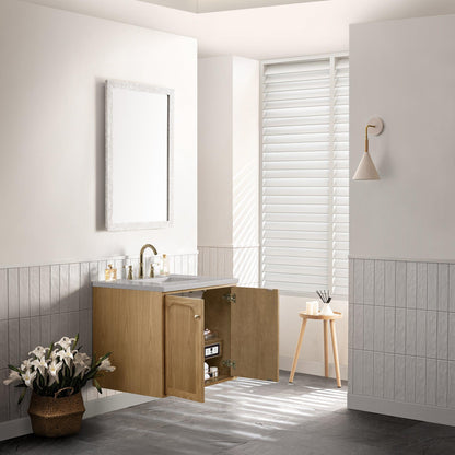 James Martin Vanities Laurent 30" Light Natural Oak Single Vanity With 3cm Eternal Serena Top