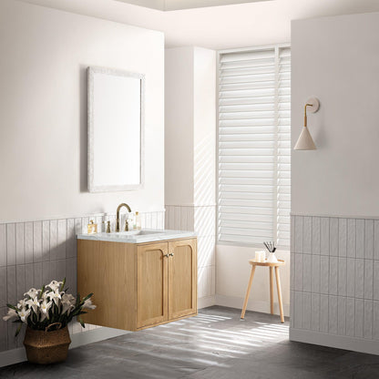 James Martin Vanities Laurent 30" Light Natural Oak Single Vanity With 3cm Ethereal Noctis Top