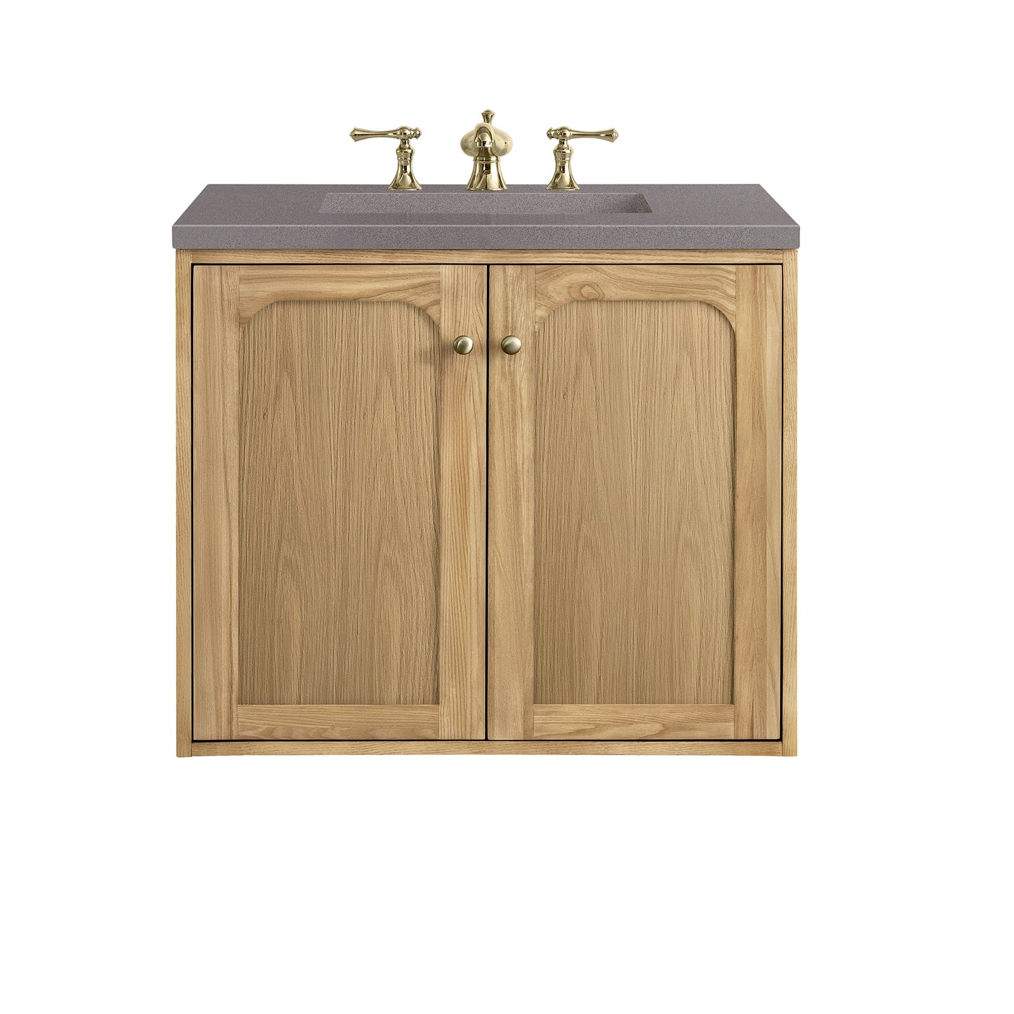 James Martin Vanities Laurent 30" Light Natural Oak Single Vanity With 3cm Grey Expo Top